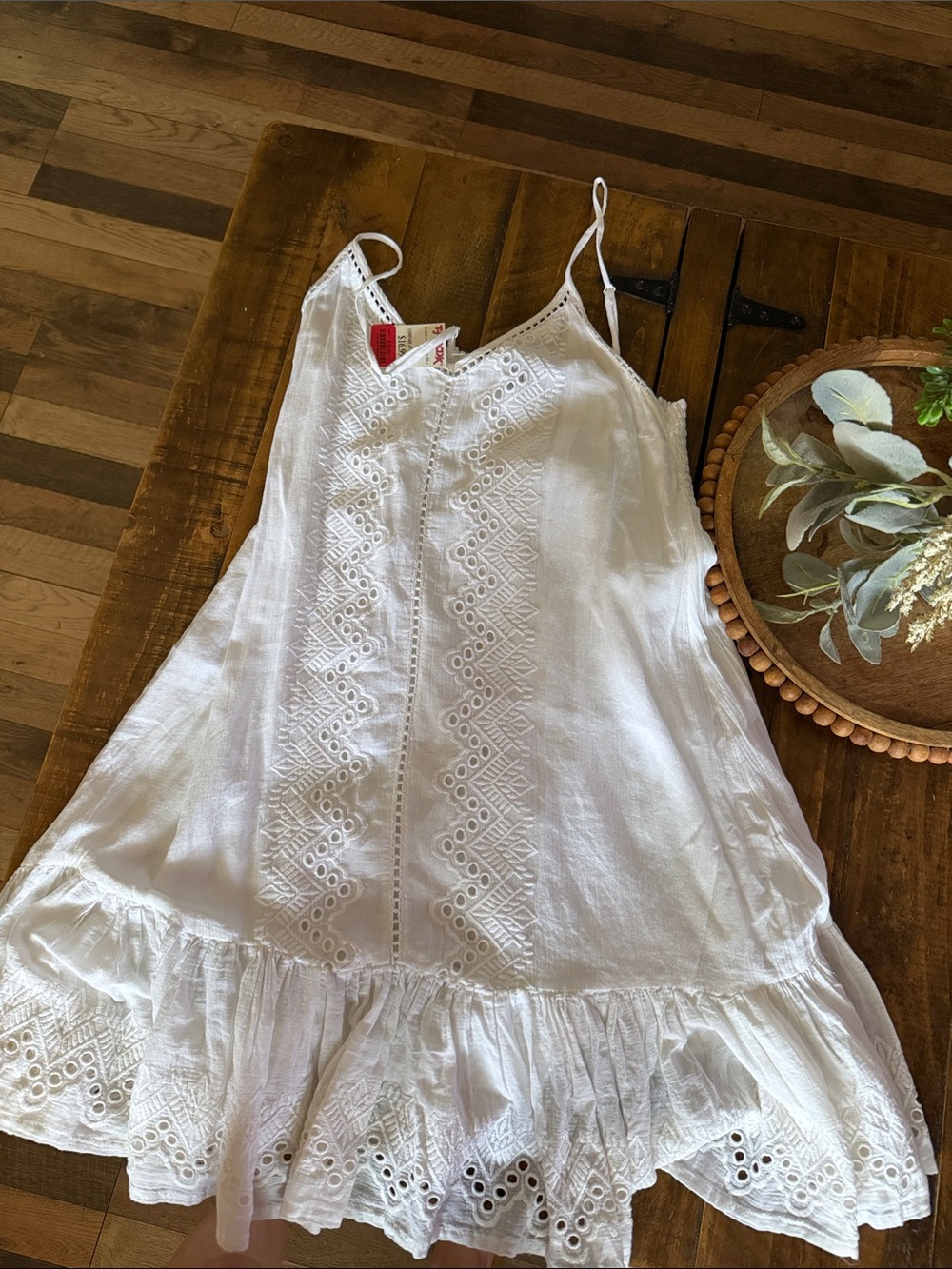 Women’s White Eyelet Sundress - Lightweight Summer Dress